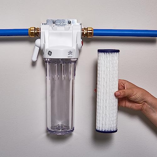 GE FXWPC Whole House Water Filter | Replacement for Water Filtration System | NSF Certified: Reduces Sediment, Rust & Other Impurities from Water | Replace Every 3 Months for Best Results | 2 Filters