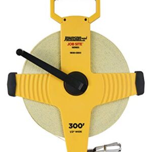 Johnson Level & Tool 1808-0300 Job Site Open Reel Fiberglass Tape, 300', Yellow, 1 Tape