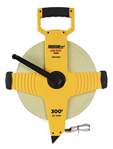 Johnson Level & Tool 1808-0300 Job Site Open Reel Fiberglass Tape, 300', Yellow, 1 Tape