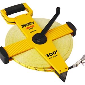 Johnson Level & Tool 1808-0300 Job Site Open Reel Fiberglass Tape, 300', Yellow, 1 Tape