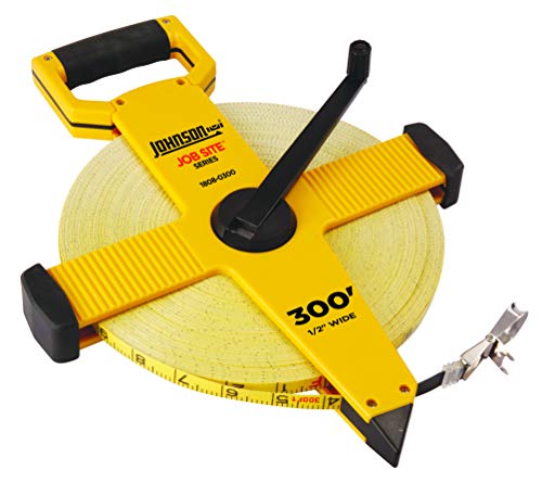 Johnson Level & Tool 1808-0300 Job Site Open Reel Fiberglass Tape, 300', Yellow, 1 Tape