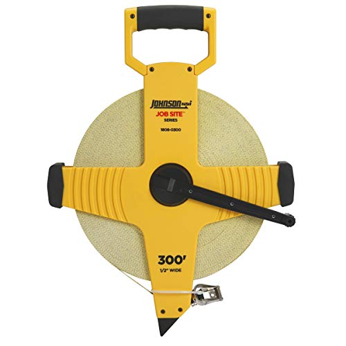 Johnson Level & Tool 1808-0300 Job Site Open Reel Fiberglass Tape, 300', Yellow, 1 Tape