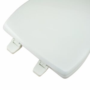 Comfort Seats C1B4R49-00 Deluxe MDF Wood Rounded Toilet Seat and Plastic Hinges, White