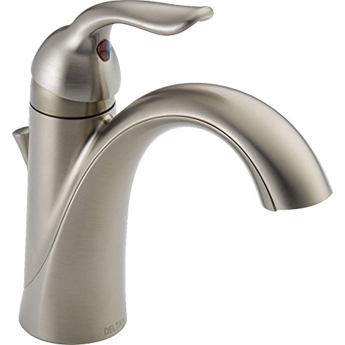 Delta Faucet Lahara Single Hole Bathroom Faucet Brushed Nickel, Single Handle Bathroom Faucet, Diamond Seal Technology, Drain Assembly, Stainless 538-SSMPU-DST, 5.50 x 2.25 x 5.50 inches