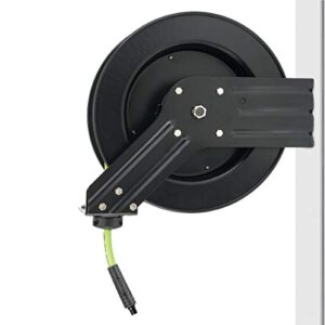 Flexzilla Open Face Retractable Air Hose Reel, 3/8 in. x 50 ft., Heavy Duty, Lightweight, Hybrid, ZillaGreen - L8611FZ