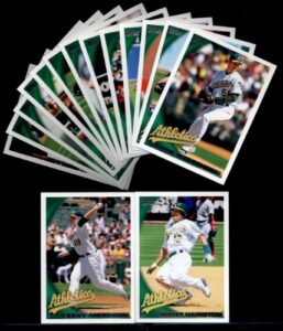 2010 topps baseball cards complete team set: oakland athletics (series 1 & 2) 28 cards including dallas braden, pennington, chavez, hairston, kilby, bailey, crosby, suzuki & more!