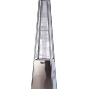 Fire Sense 60523 Pyramid Flame Patio Heater 40,000 BTU Outdoor Propane Heater Tower with Wheels - Stainless Steel