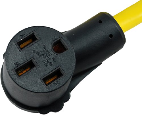 Conntek 14370, 30 Amp Standard RV Plug Pigtail Adapter to 50-Amp Straight Blade Connector