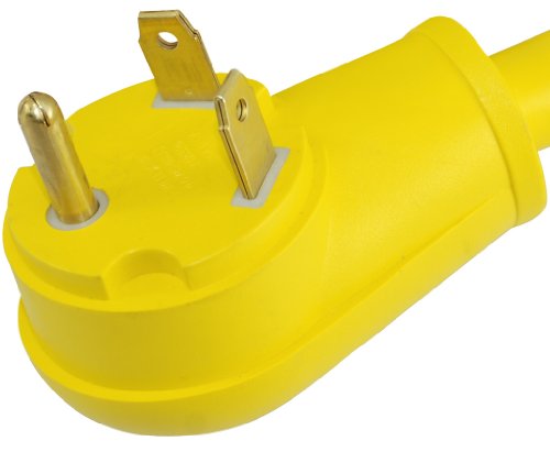 Conntek 14370, 30 Amp Standard RV Plug Pigtail Adapter to 50-Amp Straight Blade Connector