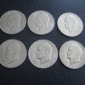 1971-1978 P All 6 IKE Eisenhower Circulated Dollar Coins Set From Phliladelphia Mint