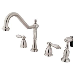 elements of design new orleans eb1798albs center kitchen faucet with brass sprayer, 8-inch, brushed nickel