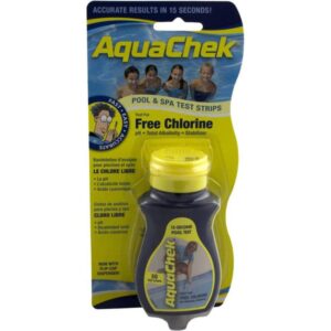 aquachek yellow 4-way pool and spa test strips - 50 yellow test strips - swimming pool test strips for ph, free chlorine, total alkalinity, and cyanuric acid - quick and accurate results - testing kit