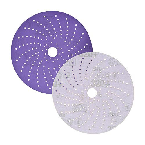 3M Hookit Purple Clean Sanding Abrasive Disc 30760, 6 in, 800+ Grade, Pack of 50 Discs, Virtually Dust-Free, High Performance, Long Lasting, Multi-Hole Pattern, Feather Edging, Stock Removal