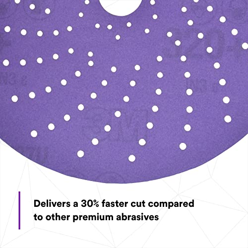 3M Hookit Purple Clean Sanding Abrasive Disc 30760, 6 in, 800+ Grade, Pack of 50 Discs, Virtually Dust-Free, High Performance, Long Lasting, Multi-Hole Pattern, Feather Edging, Stock Removal