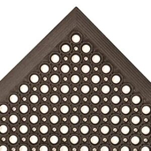 NoTrax 3' x 5' Lightweight Restaurant Rubber Floor Mat with Drainage Holes, Anti-Fatigue Mats, Black, T30 Competitor, T30S0035BL