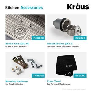 Kraus KBU14 31-1/2 inch Undermount Single Bowl 16-gauge Stainless Steel Kitchen Sink