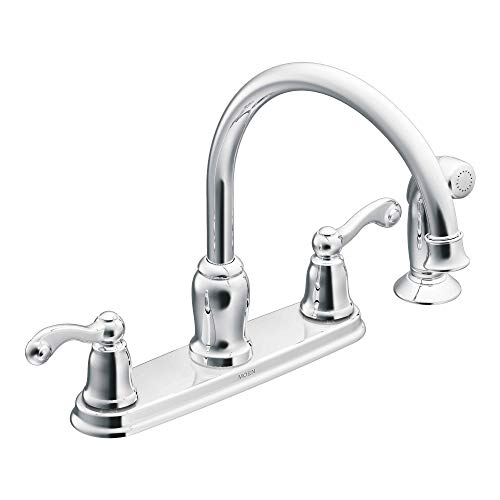 Moen CA87004 High-Arc Kitchen Faucet with Side Spray from the Traditional Collection, Chrome