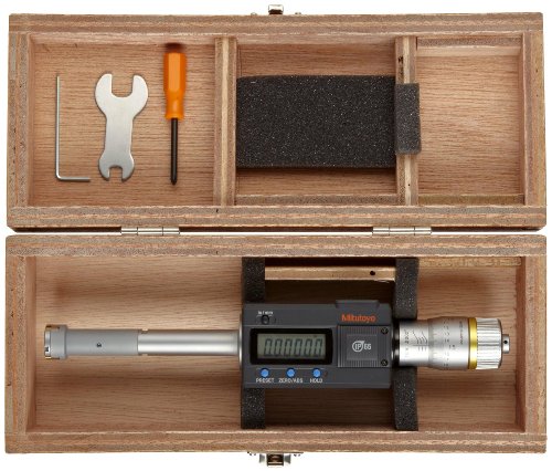 Mitutoyo 468-263 Digimatic Holtest LCD Inside Micrometer, Three-Point, 0.425-0.5"/10.795-12.7mm Range, 0.00005" Graduation, +/-0.0001" Accuracy