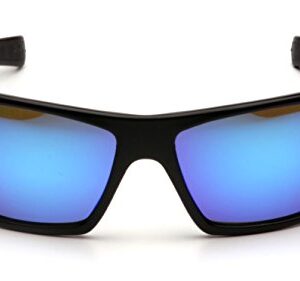 Pyramex Safety-SB5665D Goliath Safety Eyewear, Black Frame, Ice Blue Mirror Lens