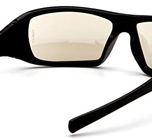 Pyramex Goliath Safety Eyewear, Black Frame, Indoor/Outdoor Mirror Lens