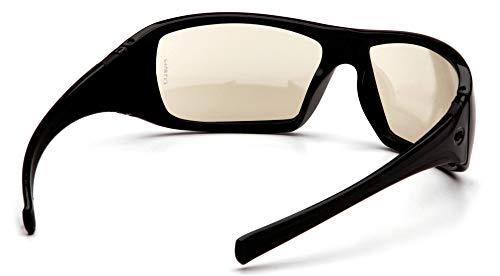 Pyramex Goliath Safety Eyewear, Black Frame, Indoor/Outdoor Mirror Lens