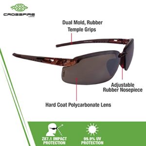 CROSSFIRE29117 Crossfire Brown Safety Glasses, Scratch-Resistant, Frameless