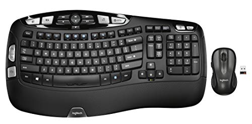 Logitech MK550 Wireless Wave Keyboard and Mouse Combo - Includes Mouse, Long Battery Life, Ergonomic Design, Black