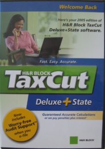 h&r block taxcut deluxe + state - cd-rom - filing edition for the 2005 tax year - for windows 98/me/2000/xp