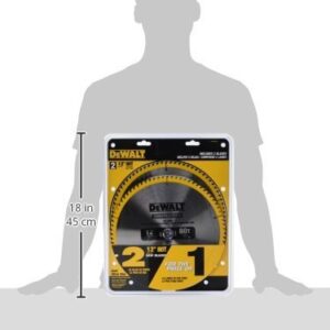 DEWALT Miter Saw Blade, 80 Tooth, 12 Inch, 2 Pack, Stainless Steel (DW3128P5D80I)