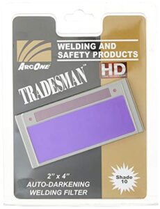 arcone t240-10 tradesman horizontal auto-darkening filter for welding helmets, 2 x 4.25 x 0.2"