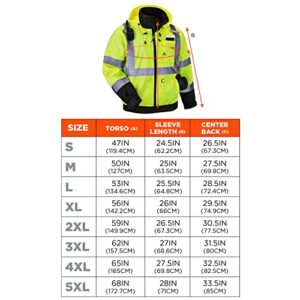 Ergodyne unisex adult 3-in-1 Hi-vis 3 in 1 Hi Vis Winter Bomber Jacket, Lime, XX-Large