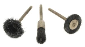 forney 60241 wire bristle brush set, 1/8-inch shank, 3-piece