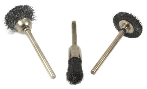 Forney 60241 Wire Bristle Brush Set, 1/8-Inch Shank, 3-Piece