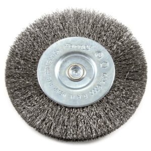 Forney 72740 Wire Wheel Brush, Fine Crimped with 1/4-Inch Hex Shank, 4-Inch-by-.008-Inch