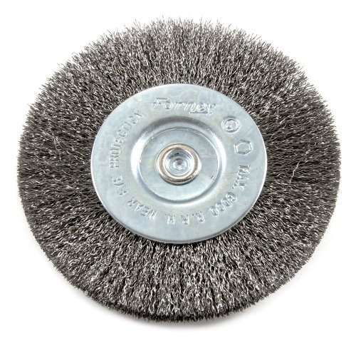 Forney 72740 Wire Wheel Brush, Fine Crimped with 1/4-Inch Hex Shank, 4-Inch-by-.008-Inch