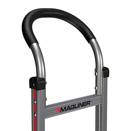 Magline FTA19E1AL Aluminum Straight Back Folding Hand Truck, No 19 Handle, Cushion Wheels, 500lbs Capacity, 49" Height, 16" Length x 18-1/2" Width