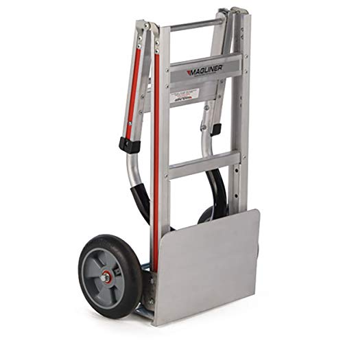 Magline FTA19E1AL Aluminum Straight Back Folding Hand Truck, No 19 Handle, Cushion Wheels, 500lbs Capacity, 49" Height, 16" Length x 18-1/2" Width