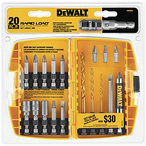 DEWALT Screwdriver Bit Set, Rapid Load, Tin, 20-Piece (DW2503)