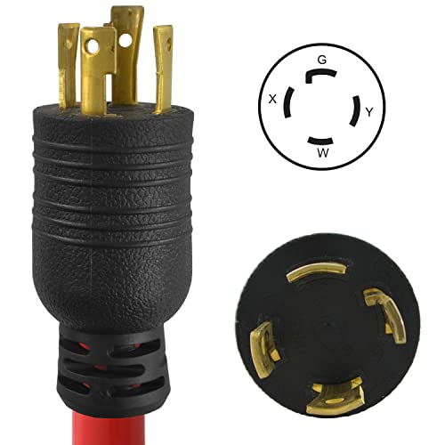 Conntek 20611 Generator Power Cord 25-Foot 10/4 30 Amp 125/250 Volt 4 Prong Male Plug To 15/20 Amp Female Connector