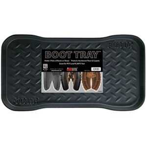 jobsite heavy duty boot tray, multi-purpose for shoes, pets, garden - mudroom, entryway, garage - indoor or outdoor - 15 x 28 inch - 1 pack