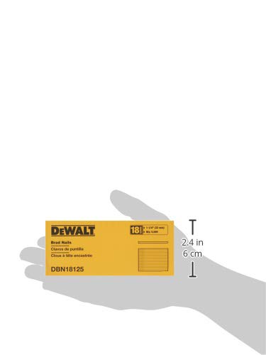 DEWALT Brad Nails, Heavy Duty, 18GA, 1-1/4-Inch, 5000-Pack (DBN18125)