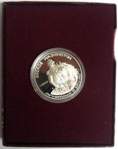 1982 uncirculated george washington commemorative silver half dollar with box