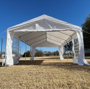 26'x13' pe party tent white - heavy duty canopy carport - by delta canopies