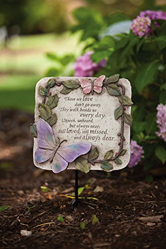 Evergreen Those We Love Don't Go Away Garden Memorial Stone | Outdoor Safe | 10-Inch | Remembrance Gift | Décor for Homes, Lawn and Garden