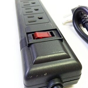 AVBcable LTS-6CXBB 6 Outlet Power Strip with a Right Angle Plug, Black