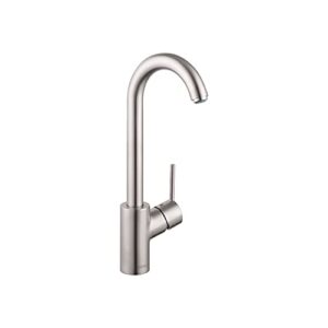 hansgrohe talis s stainless steel bar kitchen faucet, bar sink faucet single hole, faucet for kitchen sink, stainless steel optic 04287800