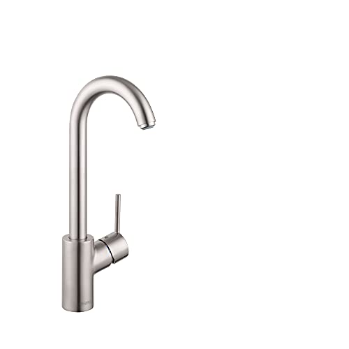 hansgrohe Talis S Stainless Steel Bar Kitchen Faucet, Bar Sink Faucet Single Hole, Faucet for Kitchen Sink, Stainless Steel Optic 04287800