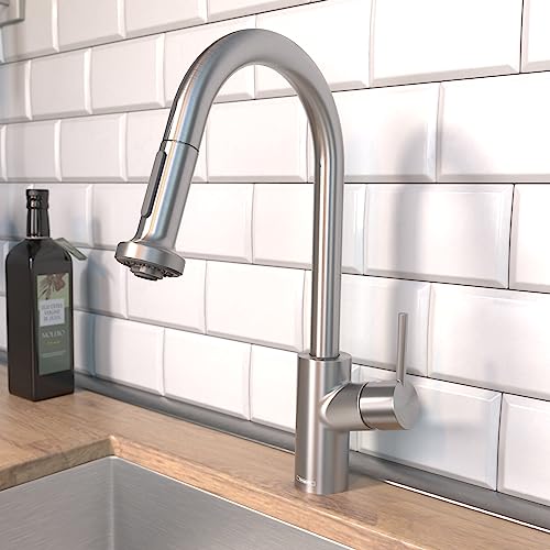 hansgrohe Talis S² Stainless Steel Bar Kitchen Faucet, Kitchen Faucets with Pull Down Sprayer, Faucet for Kitchen Sink, Magnetic Docking Spray Head, Stainless Steel Optic 04286800, 1.75