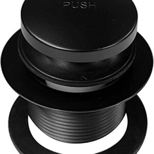 Westbrass D93-2-62 1-1/2" Tip-Toe Bathtub Drain Plug Trim Set with Two-Hole Overflow Faceplate, Matte Black