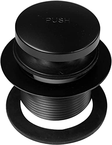 Westbrass D93-2-62 1-1/2" Tip-Toe Bathtub Drain Plug Trim Set with Two-Hole Overflow Faceplate, Matte Black